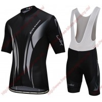 Radsport Colnago Master Pissei schwarz grau Radbekleidung Satz Trikot Kurzarm+Trägerhosen Set