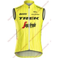 Radsport TREK-SEGAFREDO 2018 fluo gelb Windstopper ärmelloses Trikot Kurz