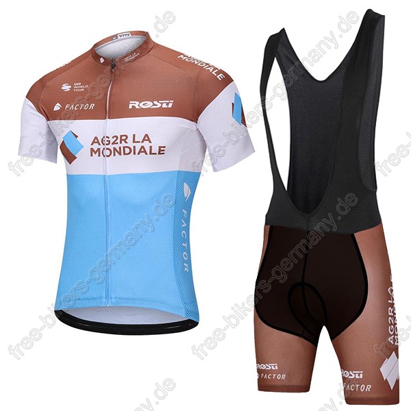 AG2R La Mondiale Radbekleidung Satz Trikot Kurzarm+Trägerhosen Set 2018 AG2R La Mondiale Radbekleidung Satz Trikot Kurzarm+Trägerhosen Set 2018