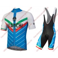 Profiteam 2018 Bianchi Milano Tiera Blau Weiß Radbekleidung Satz Trikot Kurzarm+Trägerhosen Sets 66445XT