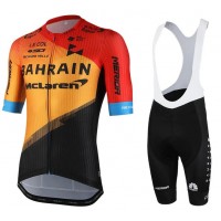 Fahrradbekleidung Radsport 2020 Bahrain McLaren Radbekleidung Satz Trikot Kurzarm+Trägerhosen Set Outlet