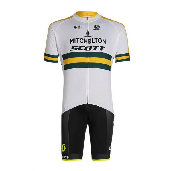 Fahrradbekleidung Radsport 2020 MITCHELTON SCOTT Australian Champion Radbekleidung Satz Trikot Kurzarm+Trägerhosen Set Outle