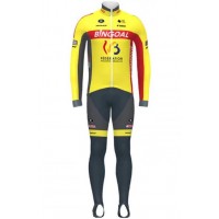 Fahrradbekleidung Radsport 2020 WALLONIE BRUXELLES Set Radbekleidung Trikot Langarm+ Trägerhosen 32HWL