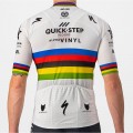 Quick Step-Alpha Vinyl Straßenrad Weltmeister Regenbogentrikot 2022 Competizione Radtrikot kurzarm-Radsport-Profi-Team Quick Step-Alpha Vinyl Straßenrad Weltmeister Regenbogentrikot 2022 Competizione Radtrikot kurzarm-Radsport-Profi-Team