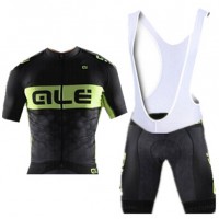 2015 ALE schwarz Fahrradbekleidung Satz Fahrradtrikot Kurzarm Trikot und Kurz Trägerhose BCHP417