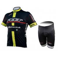 2015 Felt gelb Radbekleidung Radtrikot Kurzarm und Fahrradhosen Kurz SJCD946