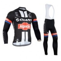 2015 Giant Alpecin Fahrradbekleidung Radtrikot Satz Langarm und Lange Trägerhose NACH314
