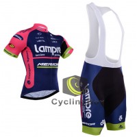 2015 Lampre Merida Fahrradbekleidung Satz Fahrradtrikot Kurzarm Trikot und Kurz Trägerhose UNTY113