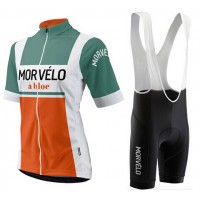 2015 MORVELO Fahrradbekleidung Satz Fahrradtrikot Kurzarm Trikot und Kurz Trägerhose HRUN630