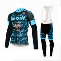 2015 Saxo bank tinkoff Fahrradbekleidung Radtrikot Satz Langarm und Lange Trägerhose KDLD432