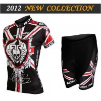2012 Damen rock racing Radbekleidung Radtrikot Kurzarm und Fahrradhosen Kurz WLFB403