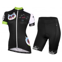 2015 Nalini Cat Damen Radbekleidung Radtrikot Kurzarm und Fahrradhosen Kurz WOLB867