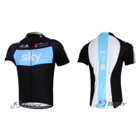 2012 SKY Radtrikot Kurzarm Schwarz Blau EVFD170