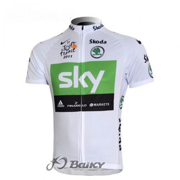 SKY Pro Team Radtrikot Kurzarm Weiß Grün LENL444 SKY Pro Team Radtrikot Kurzarm Weiß Grün LENL444