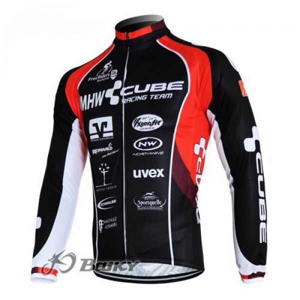 MHW Cube Racing Team Fahrradtrikot Langarm Rot Schwarz NWMK970 MHW Cube Racing Team Fahrradtrikot Langarm Rot Schwarz NWMK970