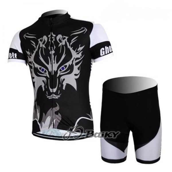 Ghost Wolf Radbekleidung Radtrikot Kurzarm und Fahrradhosen Kurz Schwarz CQYC842 Ghost Wolf Radbekleidung Radtrikot Kurzarm und Fahrradhosen Kurz Schwarz CQYC842