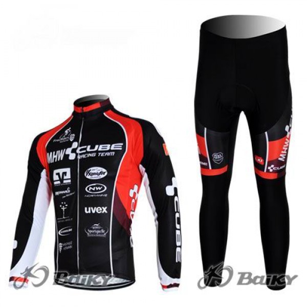 MHW Cube Racing Team Fahrradbekleidung Radtrikot Satz Langarm und Lange Fahrradhose Rot Schwarz XILO853 MHW Cube Racing Team Fahrradbekleidung Radtrikot Satz Langarm und Lange Fahrradhose Rot Schwarz XILO853