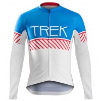 2016 Bontrager Trek Specter Cru Weiß-Blau Radtrikot Langarm MKTW219