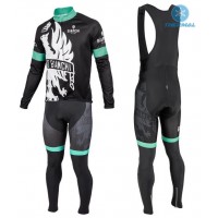 2016 Bianchi Milano Sorisole Schwarz-Grün thermisch Fahrradbekleidung Satz Radtrikot Langarm+Lang Trägerhose PAVN847