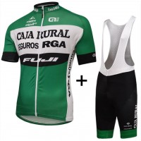 2016 Caja Rural Fahrradbekleidung Satz Fahrradtrikot Kurzarm Trikot und Kurz Trägerhose OJQH486