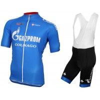 2016 Gazprom-Rusvelo Fahrradbekleidung Satz Fahrradtrikot Kurzarm Trikot und Kurz Trägerhose KDNZ449