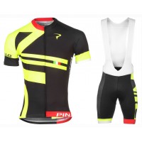 2016 Pinarello Bandiera schwarz-geel Fahrradbekleidung Satz Radtrikot Kurzarm+Kurz Trägerhose RCHB907