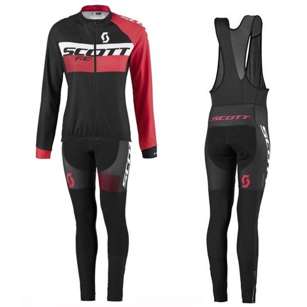 2016 Scott RC Schwarz-Rot Damen Fahrradbekleidung Satz Radtrikot Langarm+Lang Trägerhose LEBE437 2016 Scott RC Schwarz-Rot Damen Fahrradbekleidung Satz Radtrikot Langarm+Lang Trägerhose LEBE437