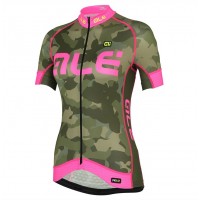 2017 Damen Ale Graphics PRR Camo Grün-Rose Radtrikot Kurzarm 232VRUV