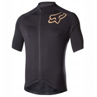 2017 Team FOX Homme Schwarz Gold Radtrikot Kurzarm 396AJLE